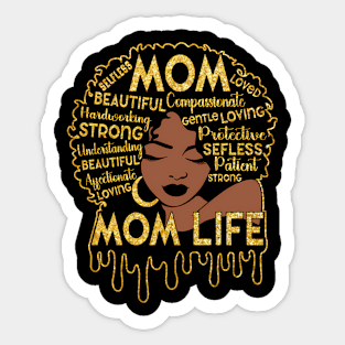 Black African American Black Mom Life Mother'S Day Sticker